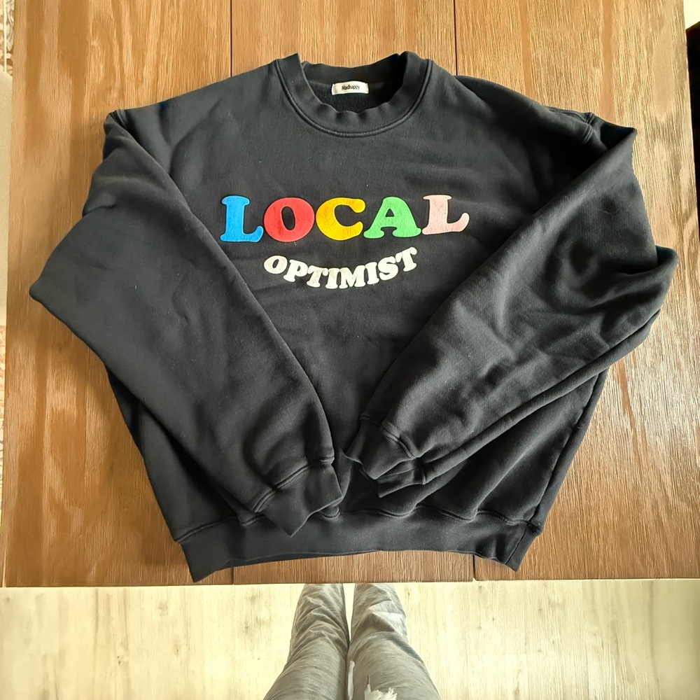 Madhappy Black 'LOCAL OPTIMIST' Crewneck